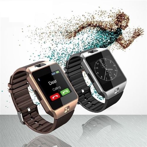 Montre Bracelet Intelligente Blueetooth Téléphone Caméra Ecran Tactile SF-DZ09 (Or)