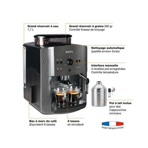 Machine Expresso Compatible Nespresso Krups EA8100 1.7L - Noir