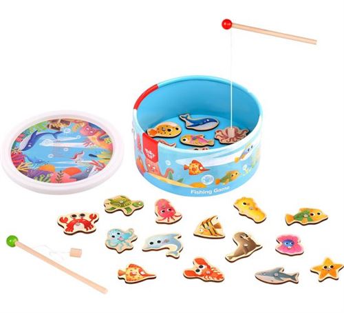 Tooky Toy jeu de pêche 25 x 25 x 12 cm bois/acier