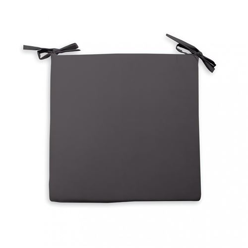 Galette de chaise Alix - L 40 x l 40 x H 3 cm - Gris foncé