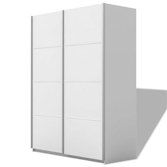 Vidaxl Armoire Avec 2 Portes Coulissantes Blanc Mat 150 Cm Achat