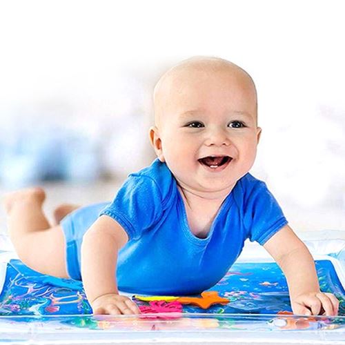 Tapis D'eau Gonflable Pour Bébé 3-12 Mois - Motifs Marins, Favorise Le Temps Sur Le Ventre, 66x50 Cm