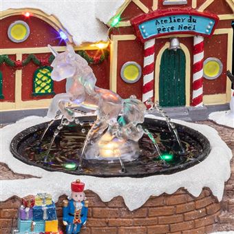Village de noel anime et lumineux fontaine du pere Noel Multicolore Feeric lights and christmas Boules de Noel Achat prix fnac