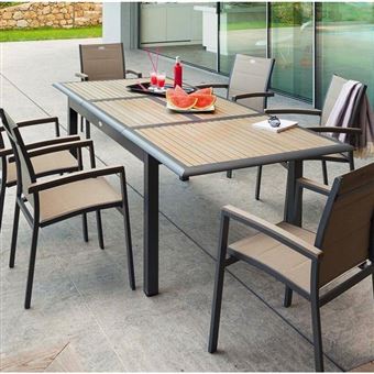 Table Extensible Azua En Bois 10 Personnes Taupe Structure