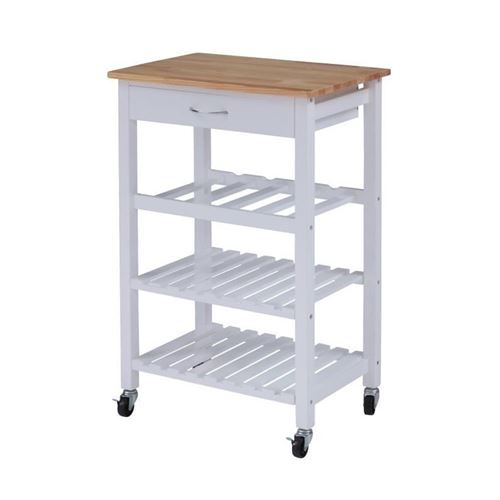 Paris Prix - Desserte De Cuisine 3 Niveaux coril 84cm Blanc
