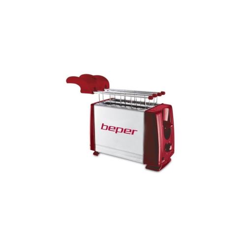 Beper 90.482h Grille-pain 2 Fentes - 700 W - Acier Et Rouge