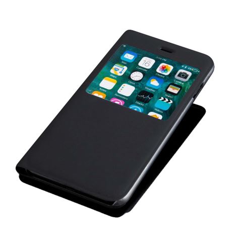 Coque Apple Iphone 8, Lincivius® [FLIP SVIEW], Housse Apple Iphone 8 Etui Rabat Folio Noir Fenêtre de Visionnage, Protection Integrale