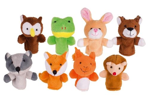 Goki marionnettes à doigt animaux forestiers en peluche mis en 8 morceaux