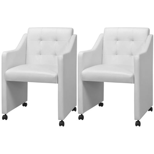 vidaXL Chaises de salle à manger 2 pièces Blanc 59 x 57,5 x 86,5 cm