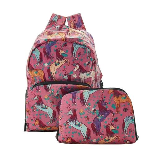 Sac à dos pliable Eco Chic - Licorne Rose