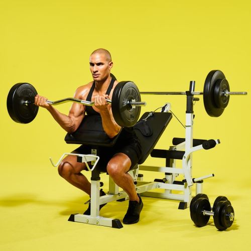 Gorilla Sports Banc De Musculation Universel Gs005 Set Halteres Disques Plastique Et Barres 97 5kg Musculation Achat Prix Fnac