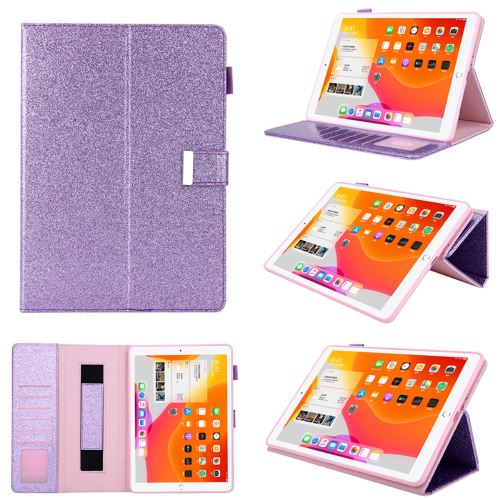 Etui en PU + TPU Boucle avec support, porte-cartes et dragonne violet pour votre Apple iPad Pro 11 pouces (2020)/(2018)