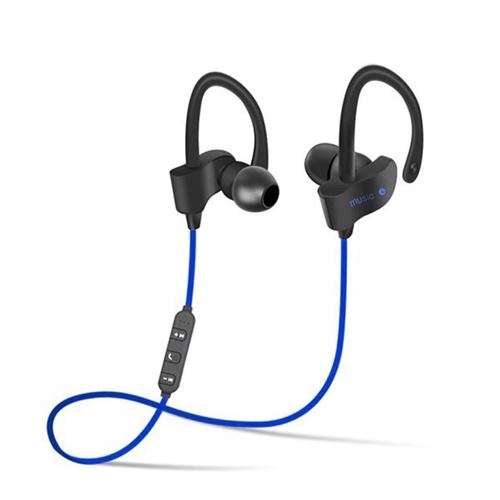 Écouteur sans fil bluetooth sport avec micro pour téléphone moblie Bleu