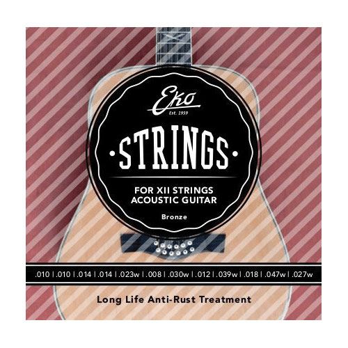 Eko ACB1047L-12 - Cordes Guitare Acoustique 12c. Bronze 10-47 LIGHT