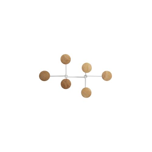 Alba Pat&egrave;re murale Design 6 pat&egrave;res - Blanc bois/m&eacute;tal