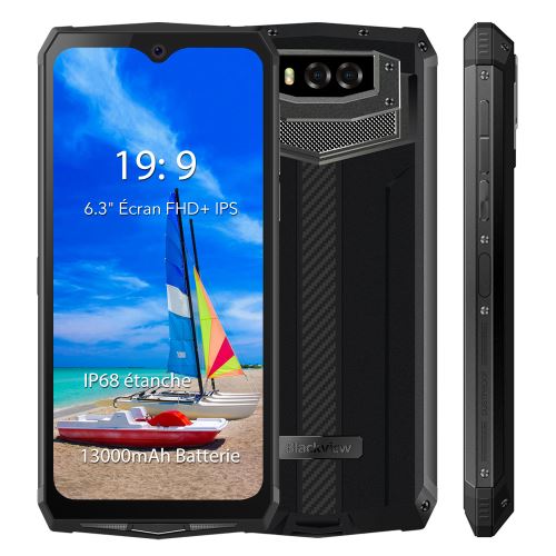 Smartphone Incassable IP68 Etanche Antichoc Blackview BV9100 6.3 13000mAh Batterie 16MP Caméra 64Go Téléphone portable NFC - Gris