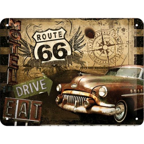 Grande plaque métallique Drive Route 66