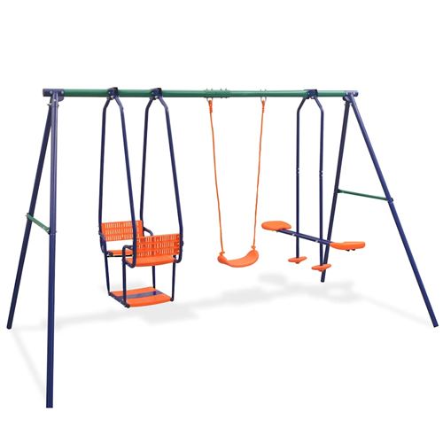 vidaXL Ensemble de balançoires avec 5 Sièges Orange