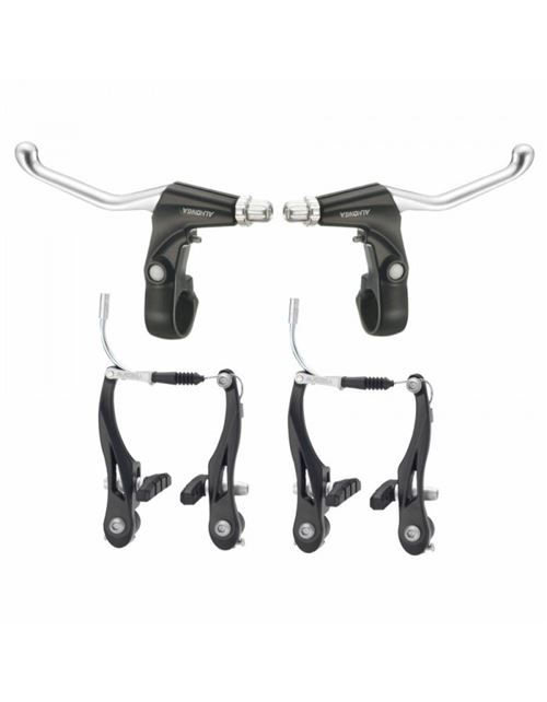 Frein v-brake p2r alu noir (etriers et leviers avant + arriere) (kit)