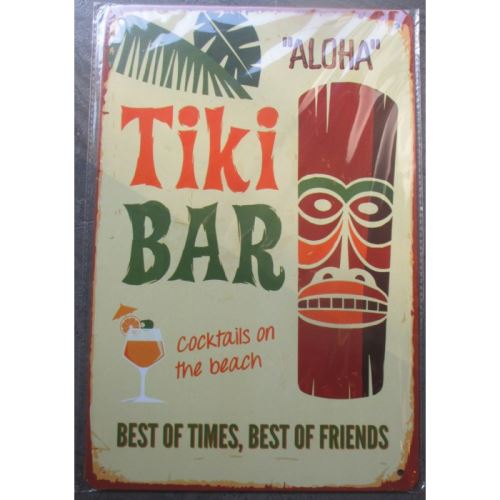 plaque tole tiki bar aloha 30x20cm tole pub hawaii diner loft