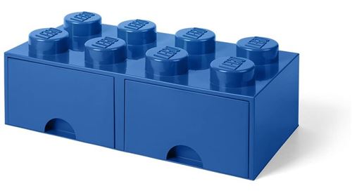 Lego Pierre De Rangement Avec Tiroirs 8 Tenons 50 X 18 Cm Pp Bleu