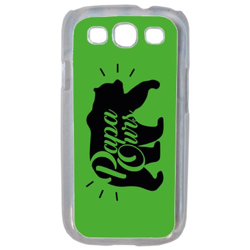 Coque Papa Ours Fond Vert Compatible Samsung S3 Transparent