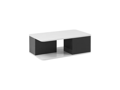Table basse PERCEPTION - 2 portes - Gris & Blanc