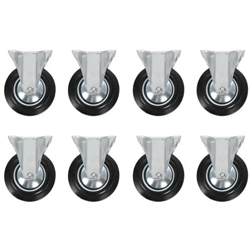 vidaXL 8x Roulettes Pivotantes Roues Fixes pour Chariot Roulant Etabli Panier d'Achat Etagère à Livre Tables de Travail Capacité de 50 kg 75 mm