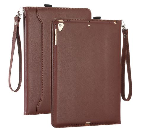 WISETONY® Etui en PU Sommeil intelligent dragonne pour votre iPad5 /air1 - Brun foncé