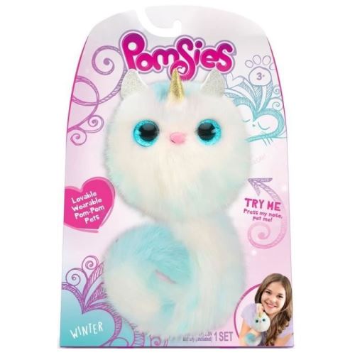 BANDAI - Pomsies - Winter - Licorne blanche et bleue - Peluche interactive