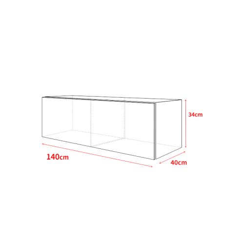 Point Meuble Tv Suspendu 140 Cm Noir Mat Noir Brillant