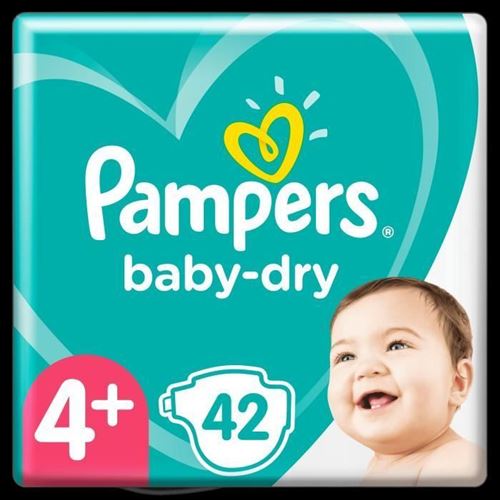 Pampers Baby-dry Taille 4+, 42 Couches