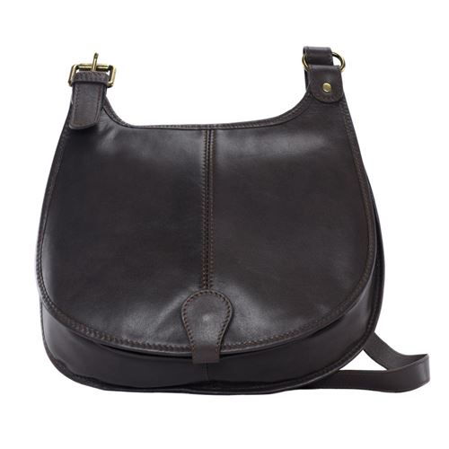 OH MY BAG OH MY BAG Sac bandoulière Cuir bandoulière porté de travers femmes en véritable cuir fabriqué en Italie - modèle CARTOUCHIERE Marron foncé