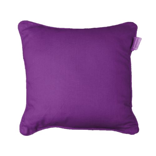 Coussin passepoil 40 x 40 cm coton uni panama Prune