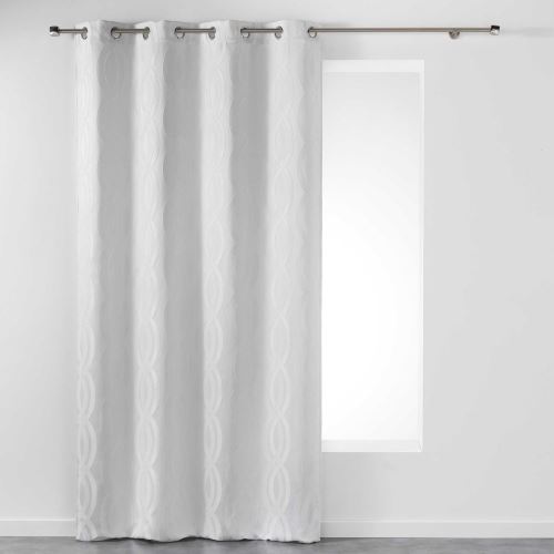 Rideau a oeillets 140 x 260 cm jacquard miriade Blanc