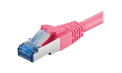 goobay - Câble réseau - RJ-45 (M) pour RJ-45 (M) - 2 m - SFTP - CAT 6a - moulé, sans crochet - magenta