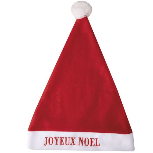 Non Communiqué Rouge Bonnet Père Noël Brodé Joyeux Noël Tissu - Ptitclown 19035