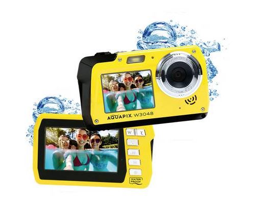 Easypix W3048-Y Edge Appareil photo numérique 48 Mill. pixel jaune caméra submersible, écran frontal