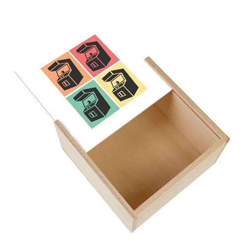 Boite Coffret en Bois - Fabulous - Arcade Pop Art (11 x 11 x 3,5 cm)