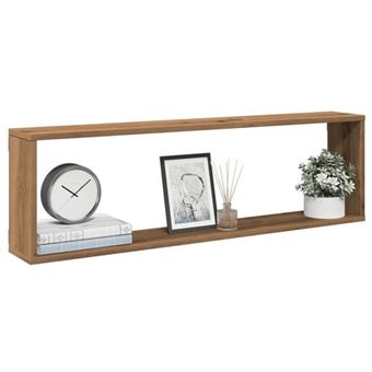 VidaXL 4 Étagères Cube Murales Chêne Artisanal - Rangement Cube Flottant Bois Ingénierie