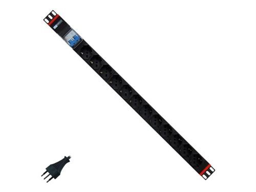 WP RACK - Unité de distribution secteur (rack-montable) - CA 250 V - 3500 Watt - entrée : CEI 23-50 - connecteurs de sortie : 12 (CEE 7/4) - 19 - 2 m cordon - Italie