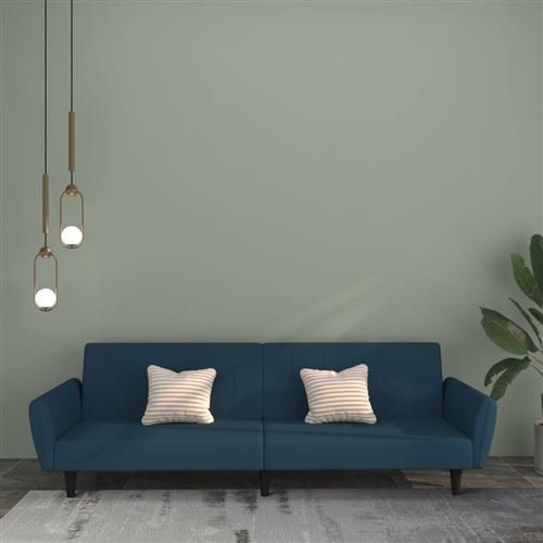 Non Communiqué Bleu Vidaxl Canapé-Lit À 2 Places Velours