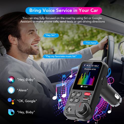 White Label Lecteur MP3 Bluetooth pour voiture, mains libres, sans