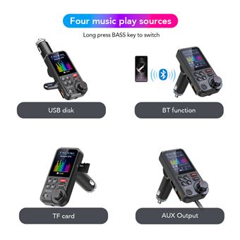 Transmetteur FM Bluetooth Kit Mains Libres - Adaptateur Shop