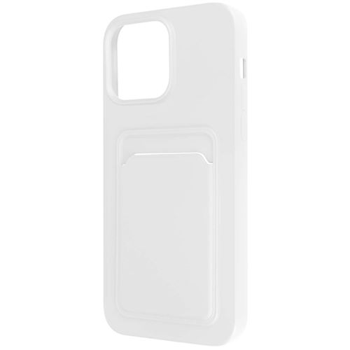 Coque pour iPhone 14 Pro Max Silicone Souple Porte-carte Fine Légère Avizar blanc