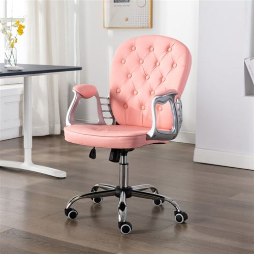 Vidaxl chaise de bureau pivotante rose similicuir 289361