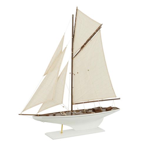 Non Communiqué Blanc Voilier Déco En Bois "Reggie" 95Cm