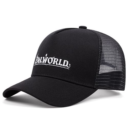 Non Communiqué Multicolore Broderie Palworld Baseball Cap Outdoor Sport Mesh Chapeau Haut Noir