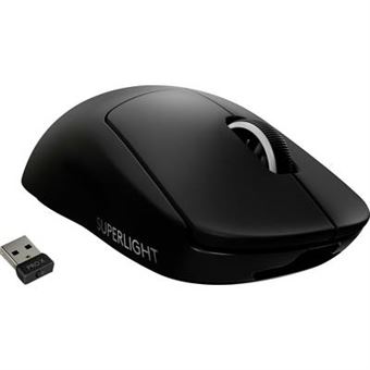 Logitech PRO X SUPERLIGHT Wireless Gaming Mouse - Souris - optique - 5 boutons - sans fil - 2.4 GHz - récepteur USB Logitech LIGHTSPEED - noir - 1