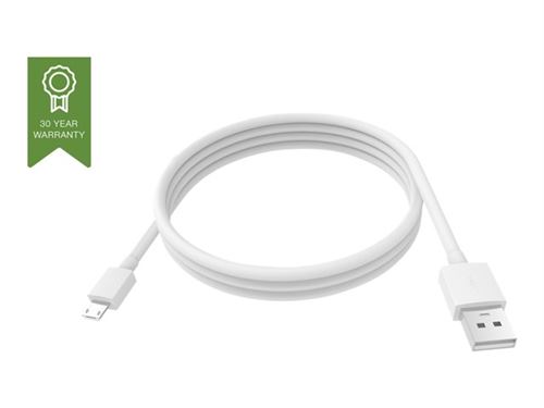 Vision Techconnect - Câble USB - Micro-USB de type B (M) pour USB (M) - USB 2.0 - 2 A - 2 m - blanc